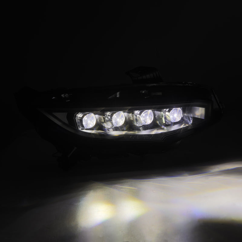 AlphaRex 16-21 Honda Civic NOVA-Series LED Proj Headlights Alpha-Black w/Actv Lgt & Seq.Sig / SB DRL - 880492
