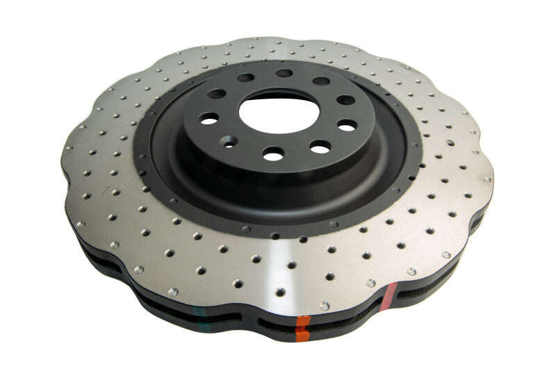 DBA 12-13 Volkswagen Golf R 3.6L Front 4000 Series Drilled Wavy Rotor - DBA42808WXD
