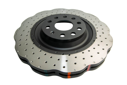 DBA 12-13 Volkswagen Golf R 3.6L Front 4000 Series Drilled Wavy Rotor - DBA42808WXD