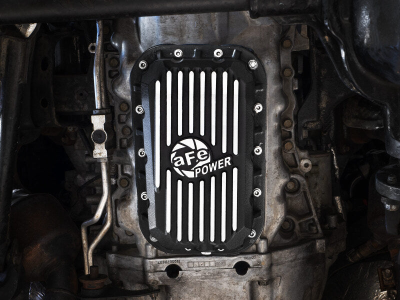aFe POWER Pro Series Engine Oil Pan Black w/ Machined Fins Jeep Wrangler (JK) 12-18 V6-3.6L - 46-71450B