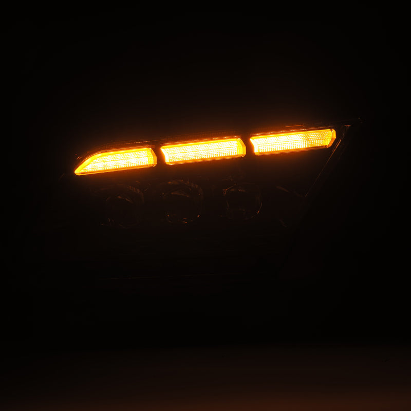 AlphaRex 13-14 Ford Mustang NOVA-Series LED Projector Headlights Blk w/Activ Lght & Seq.Sig / SB DRL - 880487