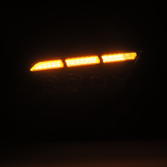 AlphaRex 13-14 Ford Mustang NOVA-Series LED Projector Headlights Blk w/Activ Lght & Seq.Sig / SB DRL - 880487