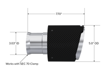 Load image into Gallery viewer, MBRP 15-23 Dodge Charger 5.7L/6.2L/6.4L T304 3in ID / 5in OD Out / 8in Length Angle Cut Carbon Tip - T5197CF