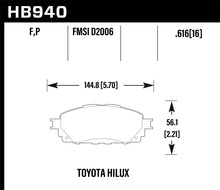 Load image into Gallery viewer, Hawk 16-17 Toyota Hilux Street Super Duty Front Brake Pads - HB940P.616