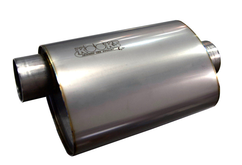 Kooks 3in Oval Center/Offset Muffler 12in Long Body Stainless Steel - MUF-018