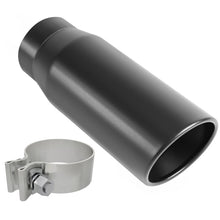 Load image into Gallery viewer, MagnaFlow Tip Black Coated w/ Clamp Single Wall Round Outlet 4in Diameter 3in Inlet 12in Length - 35236