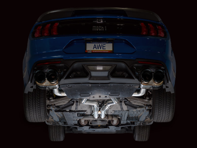 AWE Tuning 21-23 Ford Mustang Mach 1 SwitchPath Cat-Back Exhaust w/ Quad Diamond Black Tips - 3025-43551