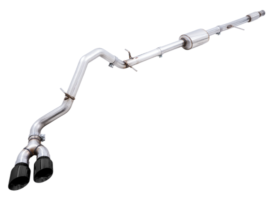 AWE Tuning 4th Gen GM 1500 5.3L 0FG Cat-Back Dual Side Exit (Flat Bumper) - Diamond Tips - 3015-23208