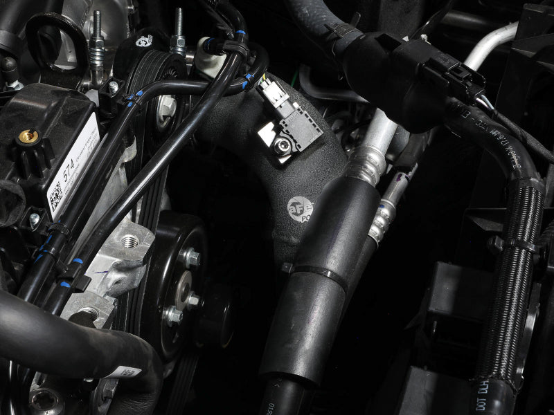 aFe Power 21-22 Ford Bronco L4-2.3L (t) BladeRunner 3in Aluminum Cold Charge Pipe Black - 46-20579-B