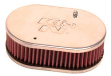 Load image into Gallery viewer, K&amp;N Universal Custom Air Filter - Oval - Red - 51mm Neck Flange - 56-9105