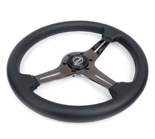 Load image into Gallery viewer, NRG Light Weight Gaming Steering Wheel - 350mm 3 Black Chrome Silver Spokes Perforated Leather - ST-018BC-PR