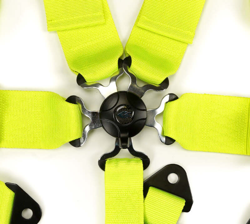 NRG SFI 16.1 5Pt 3 Inch Seat Belt Harness with Pads / Cam Lock - Neon Green - SBH-B6PCNG