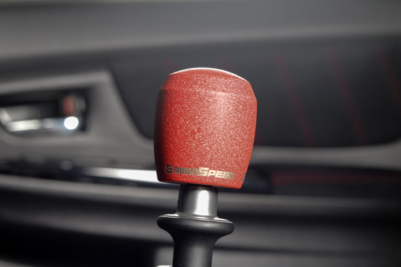 GrimmSpeed Stubby Shift Knob Stainless Steel Red - M12x1.25 - 380003