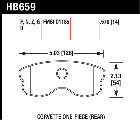 Hawk 10-12 Chevy Corvette Grand Sport / 06-12 Corvette Z06 Rear Race DTC-70 Brake Pads - HB659U.570