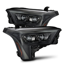 AlphaRex 22-23 Toyota Tundra LUXX-Series Headlights Alpha-Black w/Amber DRL - Req 810029 OR 810030 - 880873