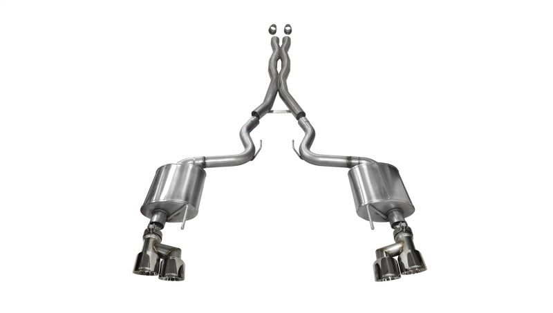 Corsa 2015-2017 Ford Mustang GT 5.0 3in Cat Back Exhaust Polish Quad Tips (Sport) - 14337