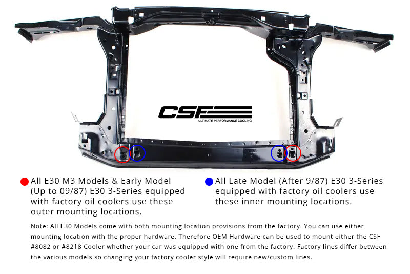 CSF BMW E30 Group A / DTM Race Style Oil Cooler - 8218