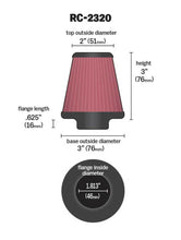 Load image into Gallery viewer, K&amp;N Universal Air Filter 1-13/16in FLG / 3in Bottom / 2in Top / 3in Height - RC-2320