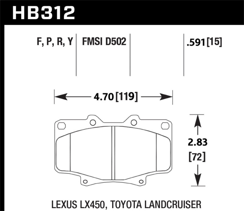 Hawk LTS Street Brake Pads - HB312Y.591