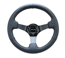 Load image into Gallery viewer, NRG Reinforced Steering Wheel (330mm/ 3in. Deep) Sport Leather Racing/ 4mm Matte Black Spoke - RST-033BK-R