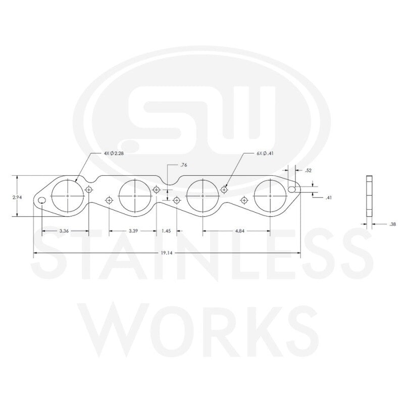 Stainless Works Big Block Chevy Round Port Header 304SS Exhaust Flanges 2-1/4in Primaries - HFBBC225