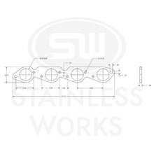 Load image into Gallery viewer, Stainless Works Big Block Chevy Round Port Header 304SS Exhaust Flanges 2-1/4in Primaries - HFBBC225