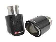 Load image into Gallery viewer, aFe MACH Force-XP 4-1/2in Carbon Fiber OE Replacement Exhaust Tips - 15-19 Dodge Charger/Hellcat - 49C32068-C