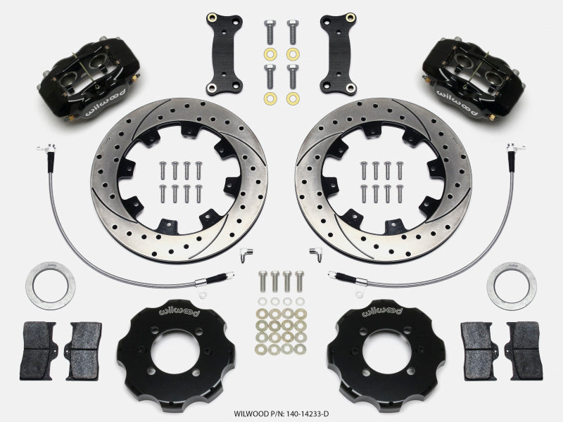 Wilwood Forged Dynalite Front Hat Kit 12.19in Drilled 2016-Up Mazda MX5 Miata w/ Lines - 140-14233-D