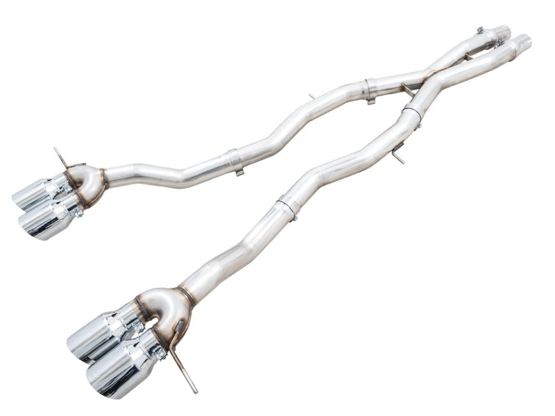 AWE Tuning Track Edition Cat-Back Exhaust for BMW G8X M3/M4 - Chrome Silver Tips - 3020-43482