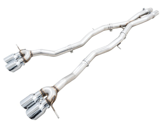 AWE Tuning Track Edition Cat-Back Exhaust for BMW G8X M3/M4 - Chrome Silver Tips - 3020-43482