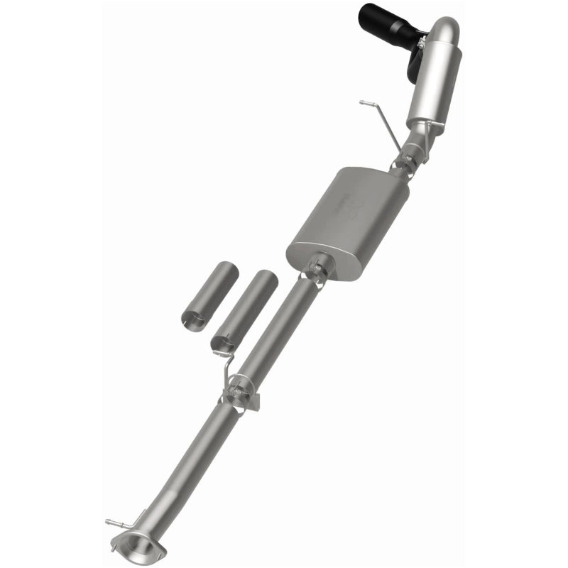 MagnaFlow 11-19 GM 2500/3500 6.0L 4in Single Passenger Side Rear Exit Cat-Back Exhaust w/Black Tips - 19376
