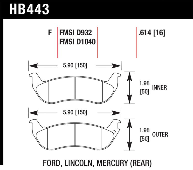 Hawk HPS Street Brake Pads - HB443F.614
