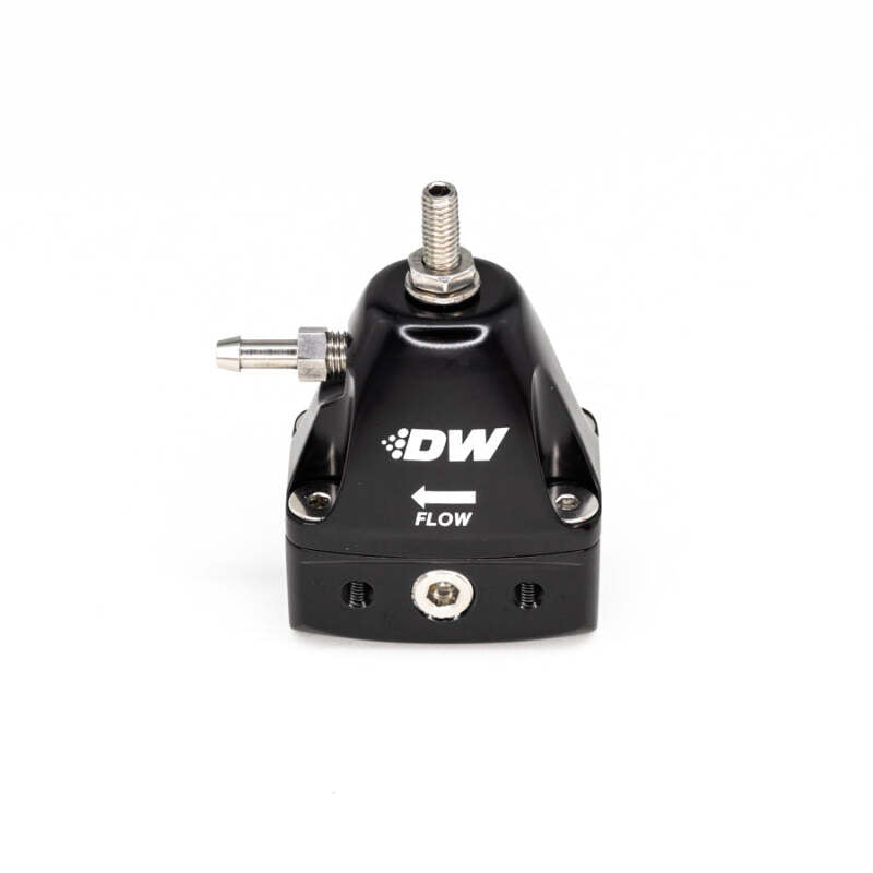DeatschWerks DWR1000iL In-Line Adjustable Fuel Pressure Regulator - Black - 6-1001-FRB