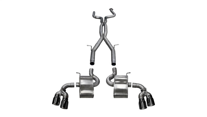 Corsa 2016-24 Chevy Camaro SS 6.2L Xtreme+ 2.75in Cat-Back Dual Rear Exit w/ Twin 4in Black PVD Tips - 14770BLK