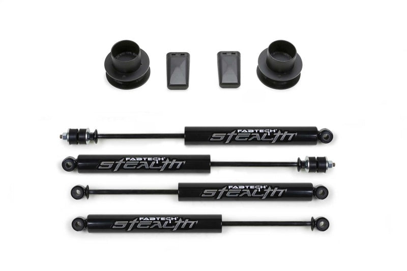 Fabtech 14-18 Ram 2500/3500 4WD 2.5in Coil Spacer Kit - Component Box w/Stealth Shock Absorbers - FTS23155