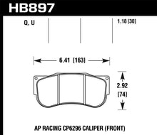 Load image into Gallery viewer, Hawk DTC-70 AP Racing CP6269 Race Brake Pads - HB897U1.18