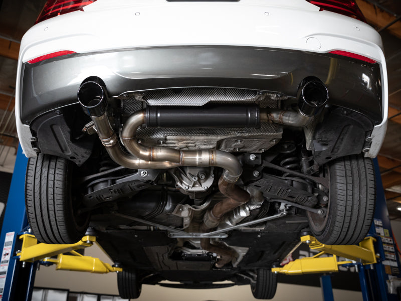 aFe MACHForce XP 3in to 2.5in 304 SS Axle-Back Exhaust w/ Black Tips 14-16 BMW M235i - 49-36348-B