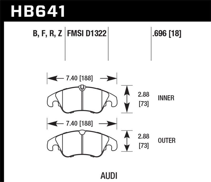 Hawk 10-14 Audi A5 HP+ Street Front Brake Pads - HB641N.696