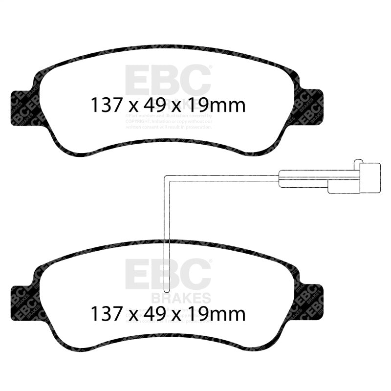 EBC 14-16 Ram Trucks Promaster 3.6L Yellowstuff Rear Brake Pads - DP41974/2R