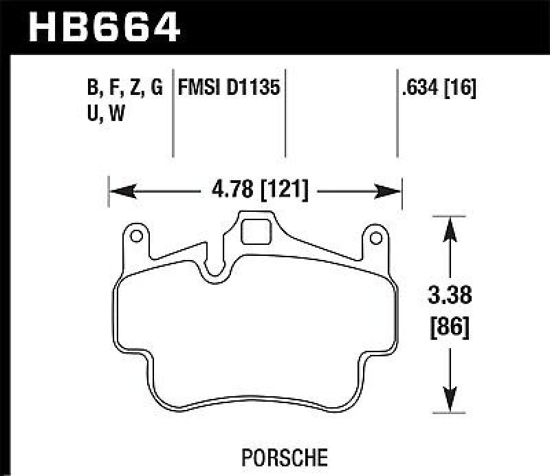 Hawk Porsche 911 ER-1 Endurance Racing Brake Pads (Works with Iron/Metal Rotors) - HB664D.634