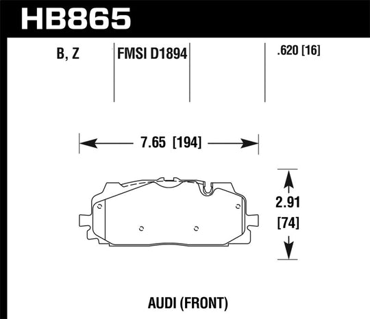 Hawk 18-19 Audi S5 Performance Ceramic Street Front Brake Pads - HB865Z.620