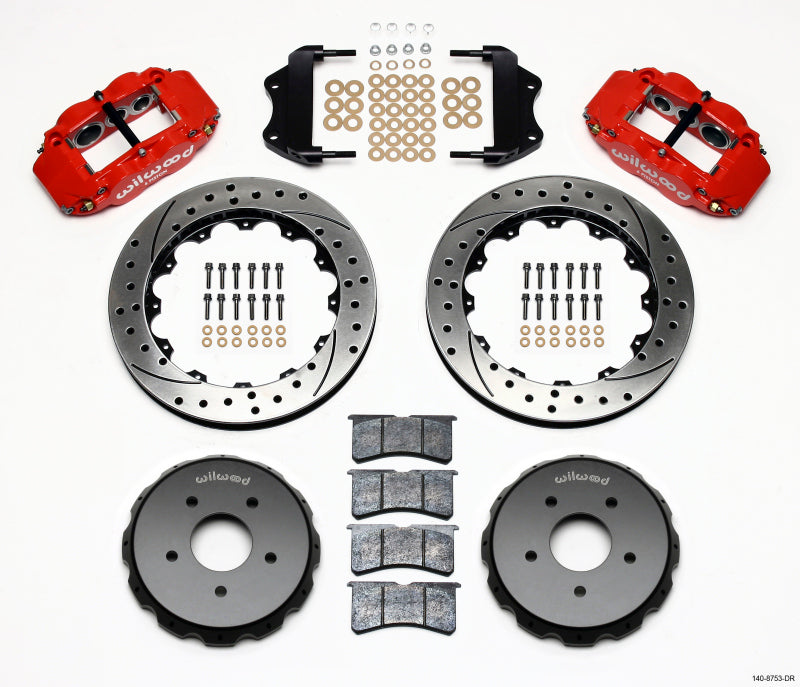 Wilwood Narrow Superlite 6R Front Hat Kit 13.06in Drilled Red 2004-2006 Pontiac GTO - 140-8753-DR