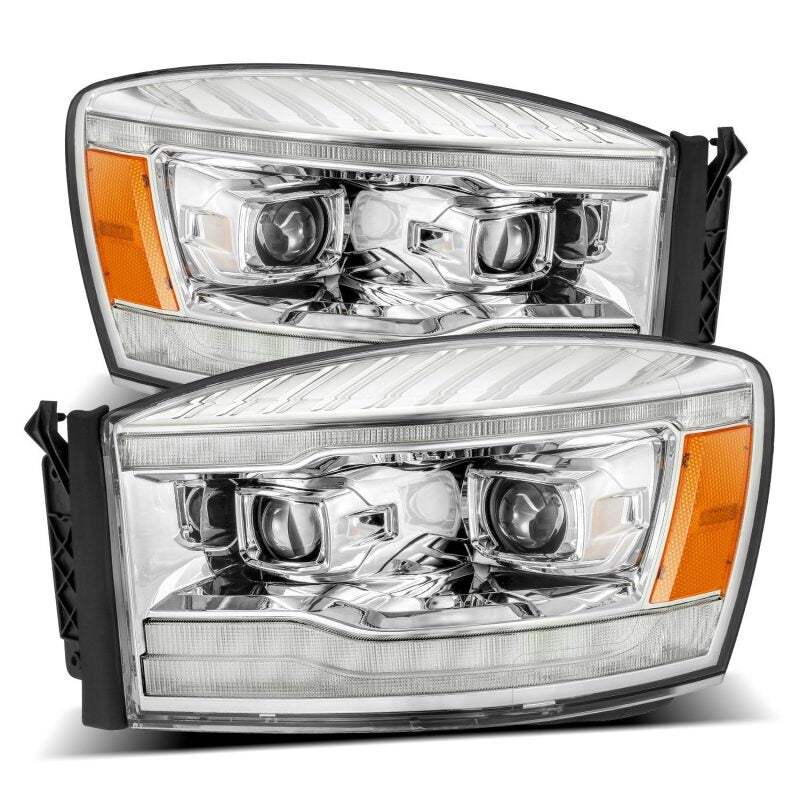 AlphaRex 06-08 Dodge Ram 1500HD PRO-Series Projector Headlights Plank Style Chrome w/Seq Signal/DRL - 880531