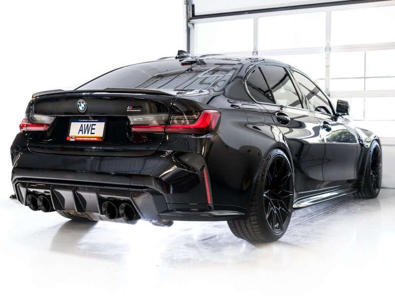 AWE Tuning Track Edition Cat-Back Exhaust for BMW G8X M3/M4 - Diamond Black Tips - 3020-42482