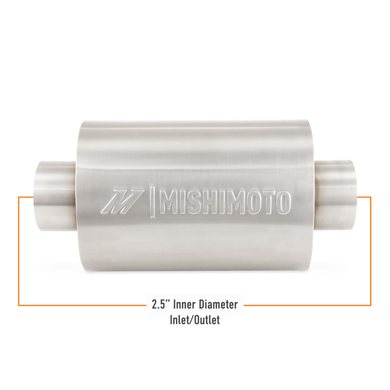 Mishimoto Universal Resonator with 2.5in Inlet/Outlet - Brushed - MMEXH-RES-25BR