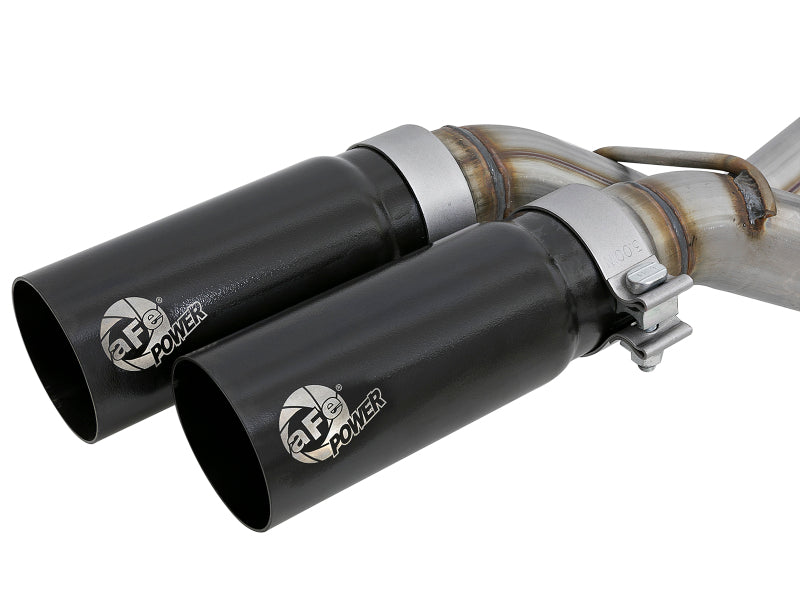 aFe Rebel Series Exht 3in SS Middle Side Exit CB w/ Black Tips 11-14 Ford F150 Ecoboost V6 3.5L (tt) - 49-43078-B