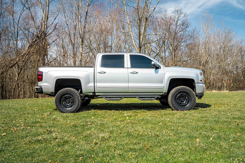 Corsa 14-16 Chevrolet Silverado 3.0in Catback Front Axle Exit Exhaust w/ Twin 4.0in Black Tips - 21310BPC