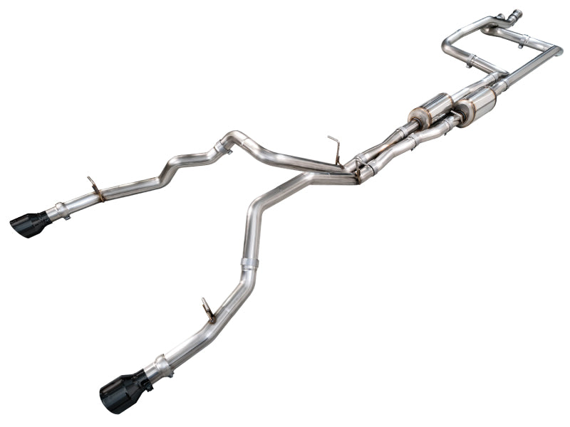 AWE Tuning 2025+ RAM 1500 RHO 3.0 I6 TT 0FG Dual Rear Exit Cat-Back Exhaust - Diamond Black Tips - 3015-33630