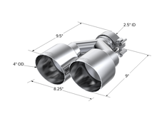 Load image into Gallery viewer, MBRP Universal T304 SS Dual Tip 4in OD/2.5in Inlet - T5177