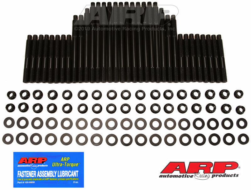 ARP SB Chevy Rodeck alum Black w/18A Chevy hds 12pt Head Stud Kit - 234-4710